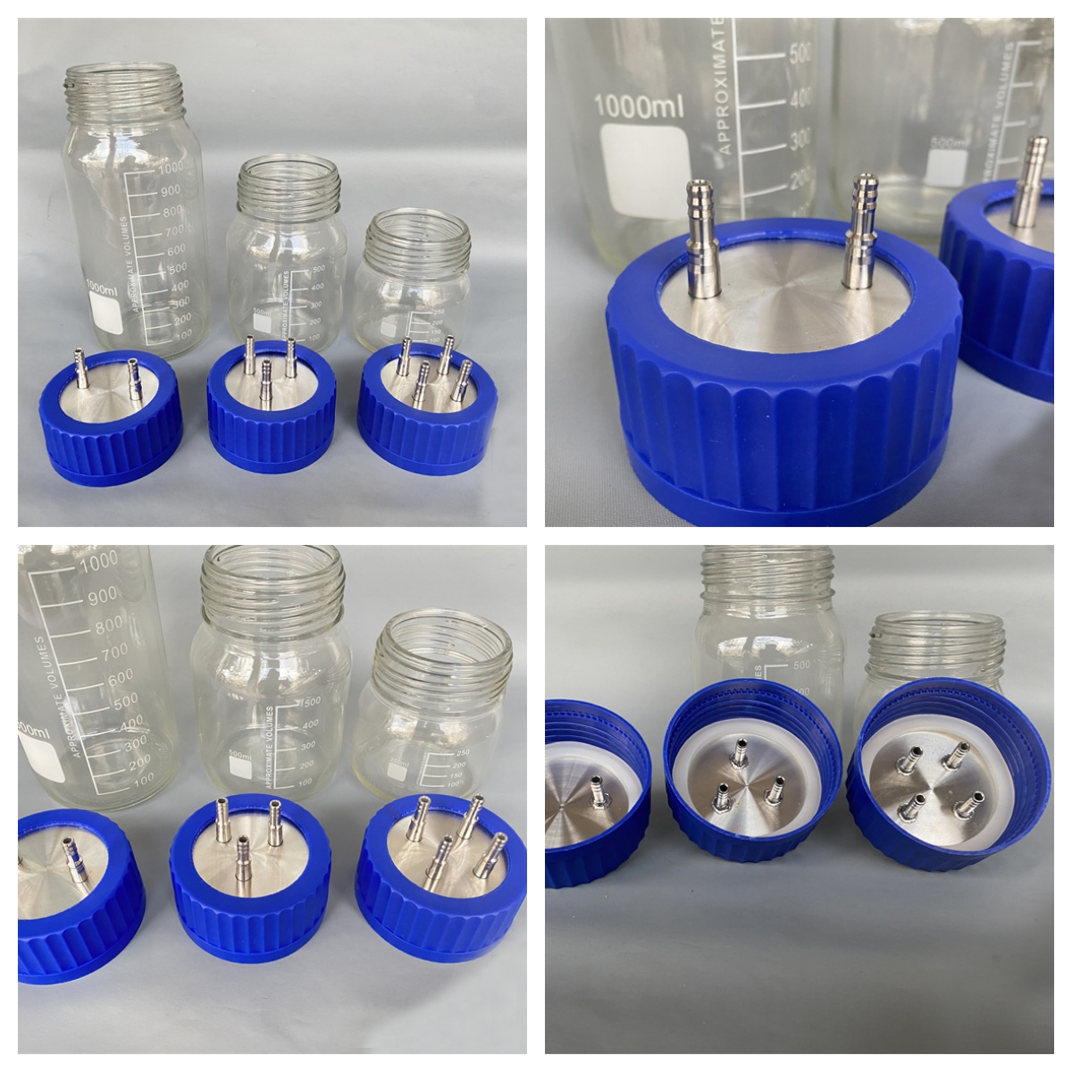 Baby Food Glass Containers - Laboratory Bottle Blue Screw Cap GL80