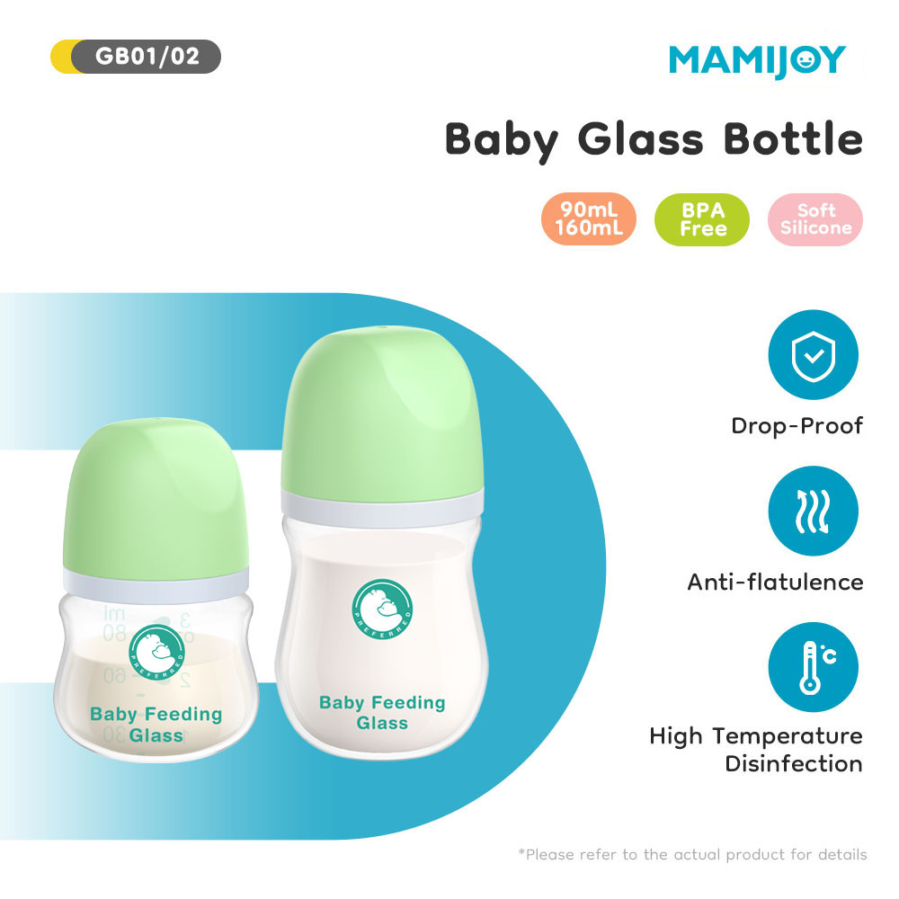 Baby Food Glass - MAMIJOY 1PCS Newborn Feeding Bottles 90ML/160ML