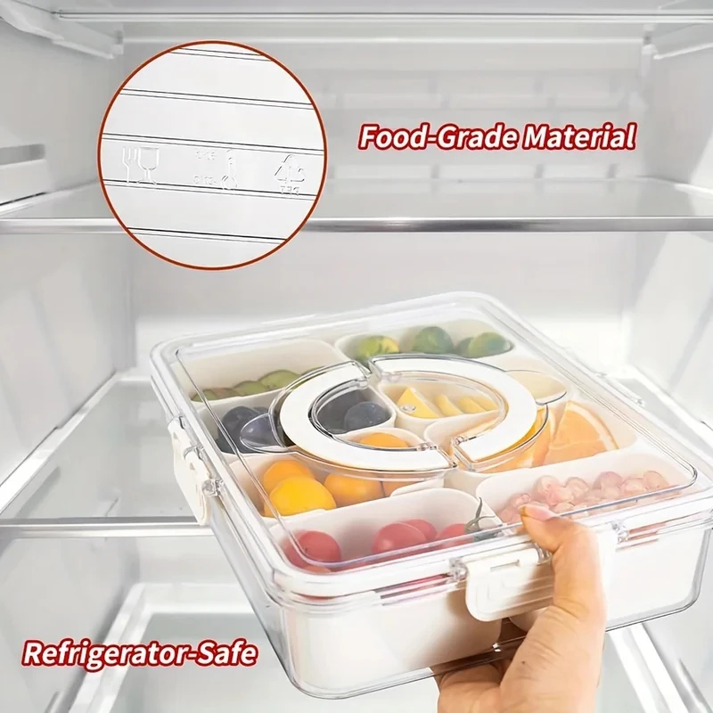 8 Grid Snack Box with Lid Port - Snack Container Travel recension och pris