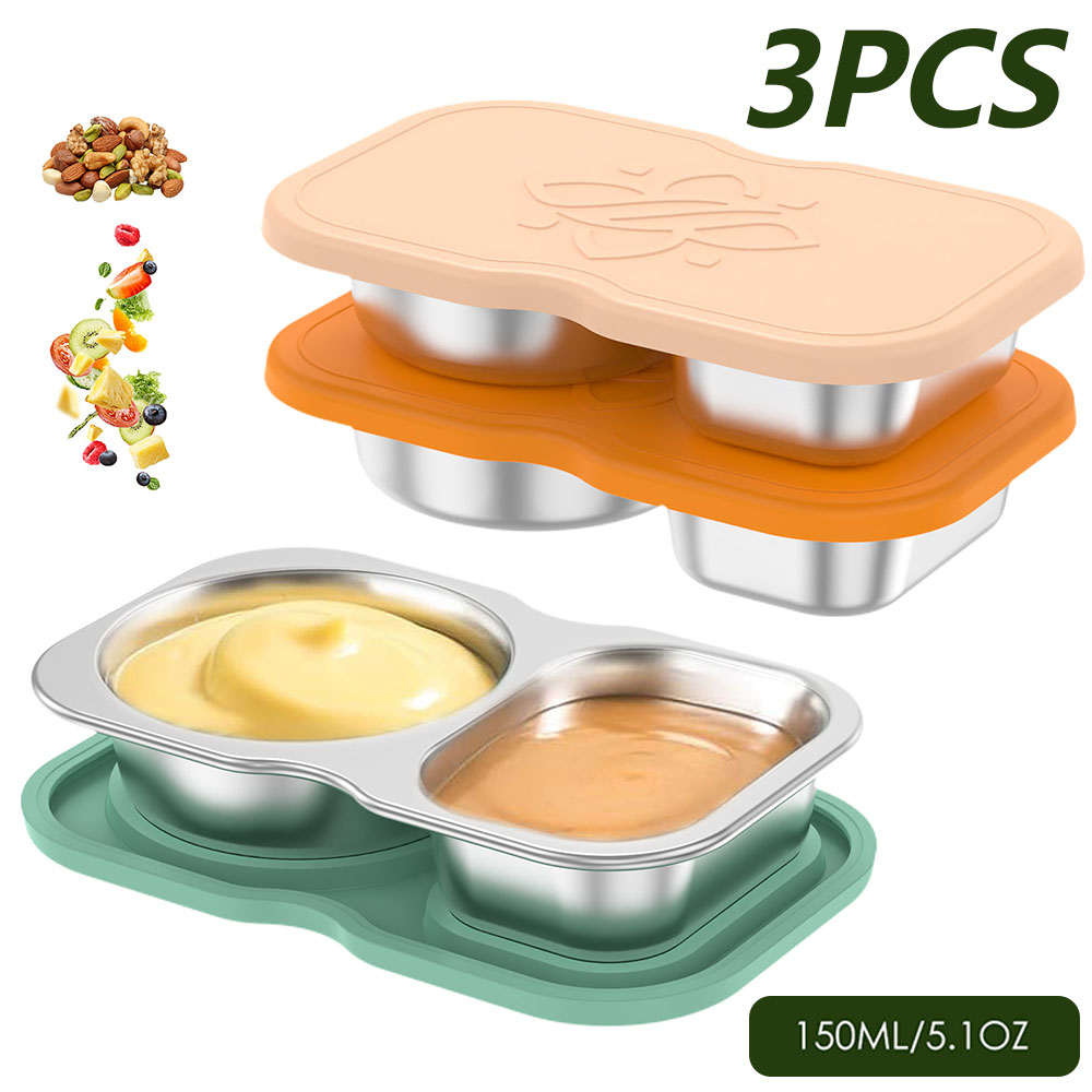 3Pcs 150ml Double Compartment  - Snack Container Travel recension och pris