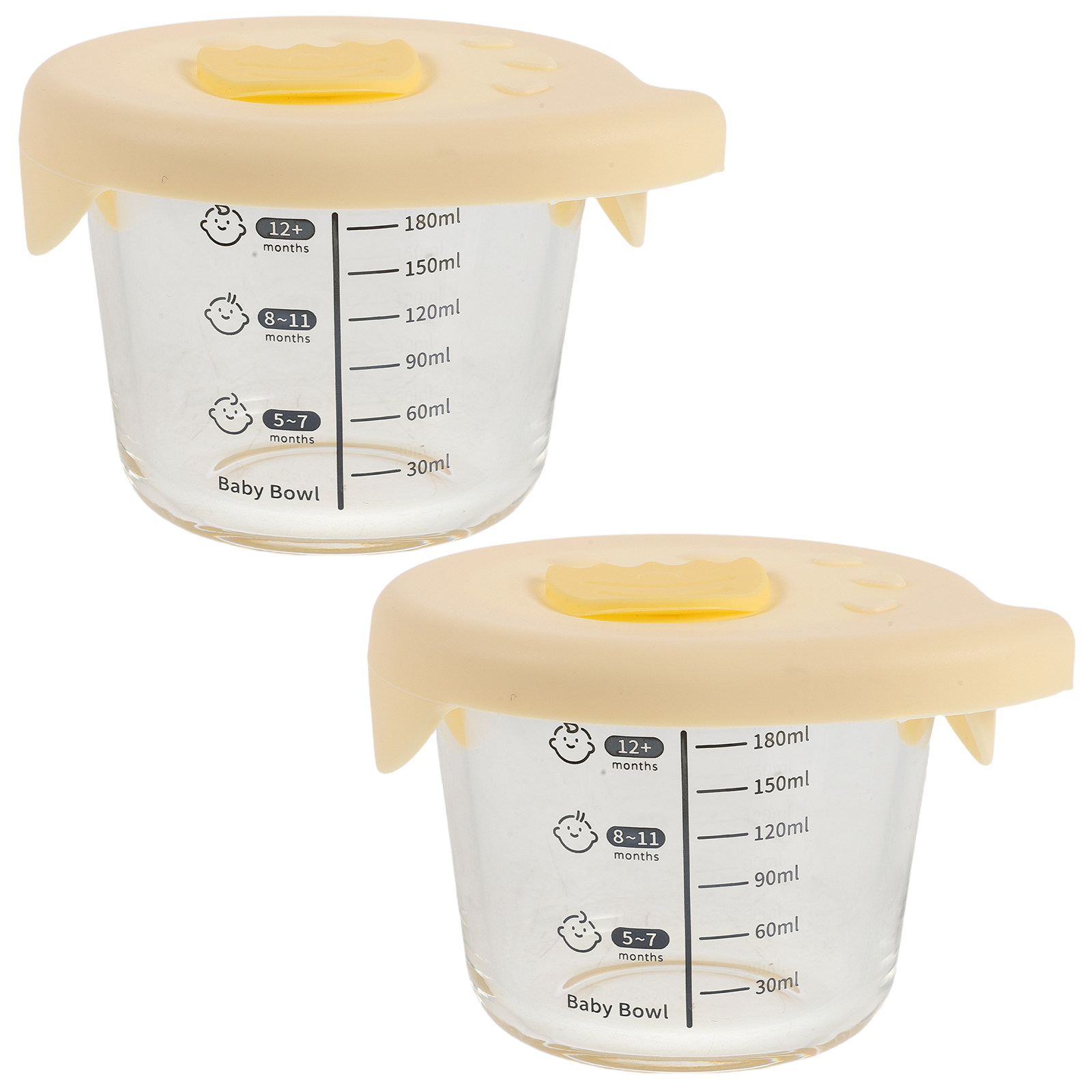 2Pcs Infant Food Storage Glass - Baby Food Glass Containers recension och pris
