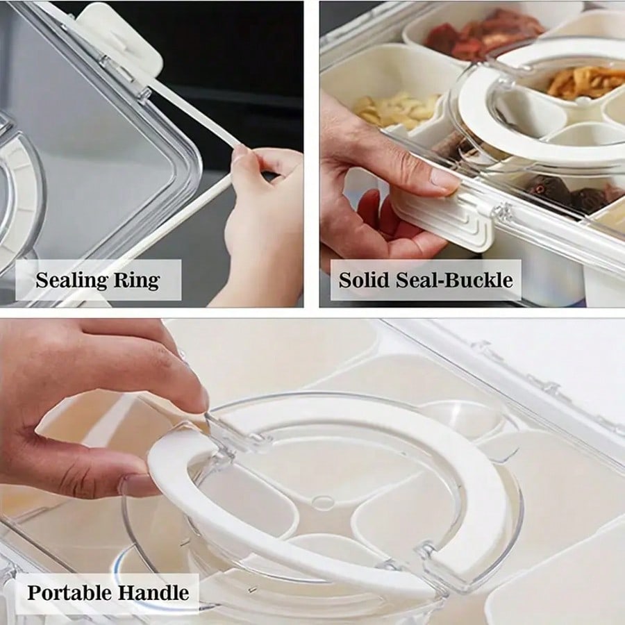 8 Compartments Divided Snack C - Snack Container Travel recension och pris