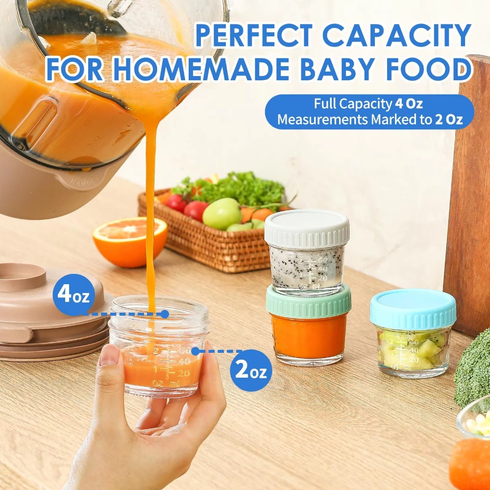 6pcs Multipurpose Glass Baby F - Baby Food Glass Containers recension och pris