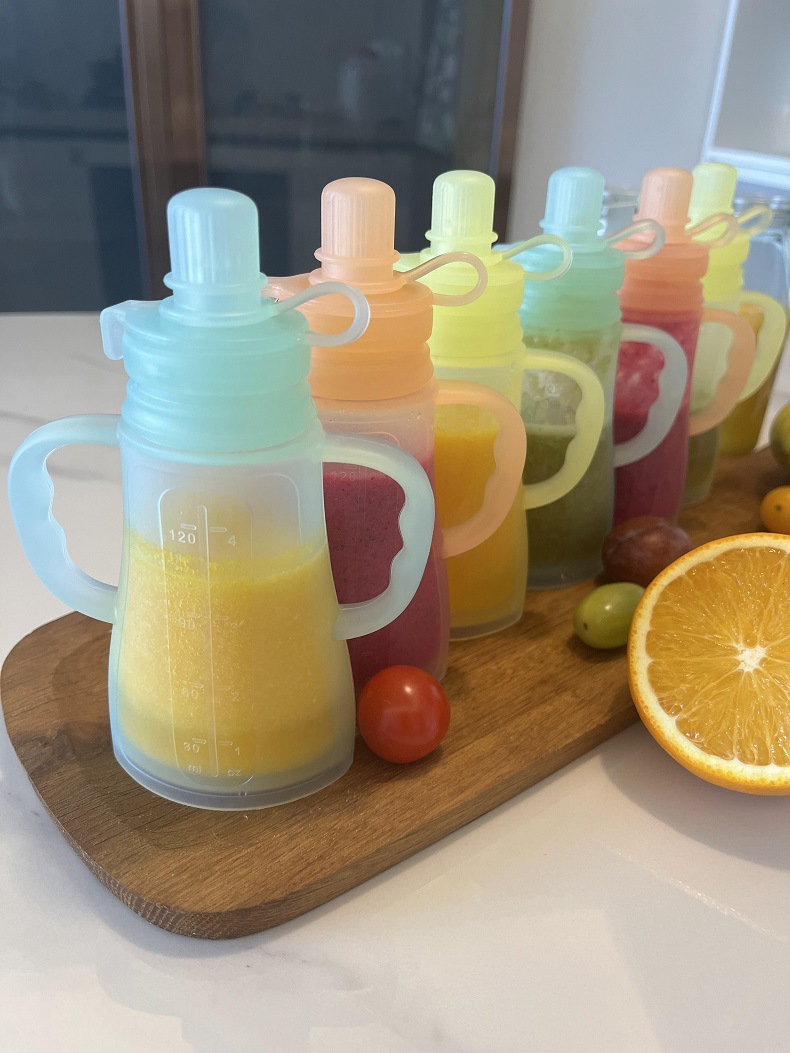 New Reusable Silicone Breast M - Baby Puree Pouch recension och pris