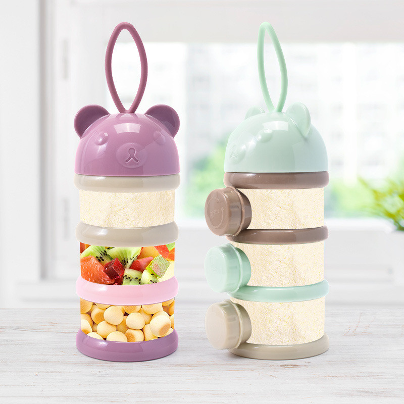 3/4 Layers Bear Baby Milk Powd - Snack Container Travel recension och pris