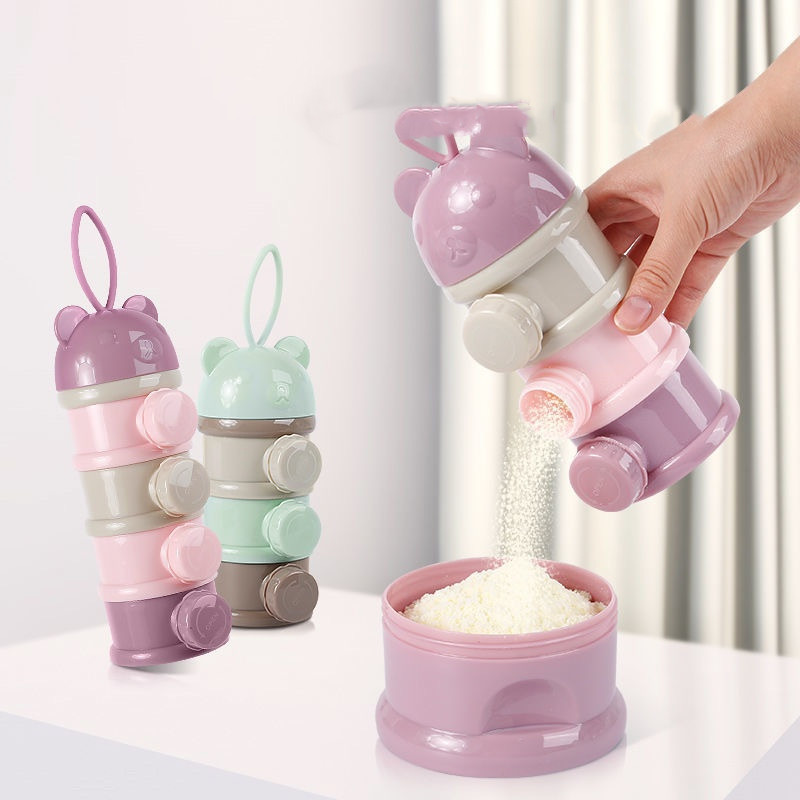 3/4 Layers Bear Baby Milk Powd - Snack Container Travel recension och pris
