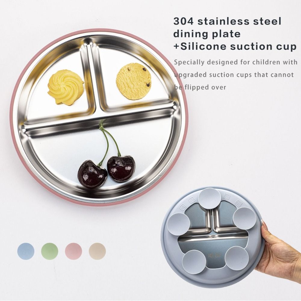 New Non-Slip Stainless Steel P - Plate Suction Toddler recension och pris