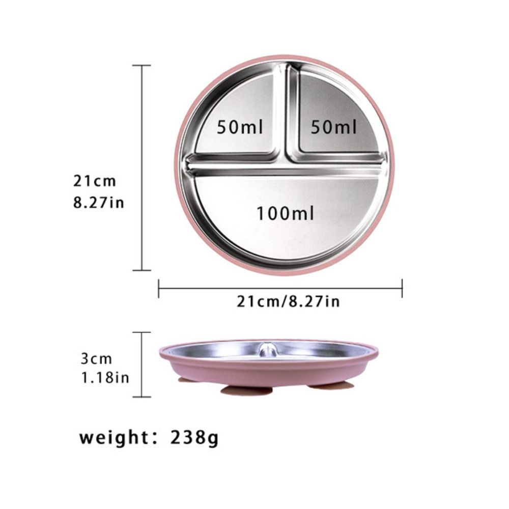 New Non-Slip Stainless Steel P - Plate Suction Toddler recension och pris